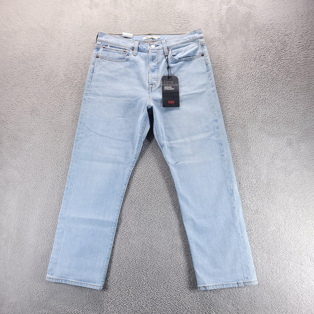 Levis Jeans Womens 30 Blue Wedgie Straight High Rise Crop Light Wash Denim